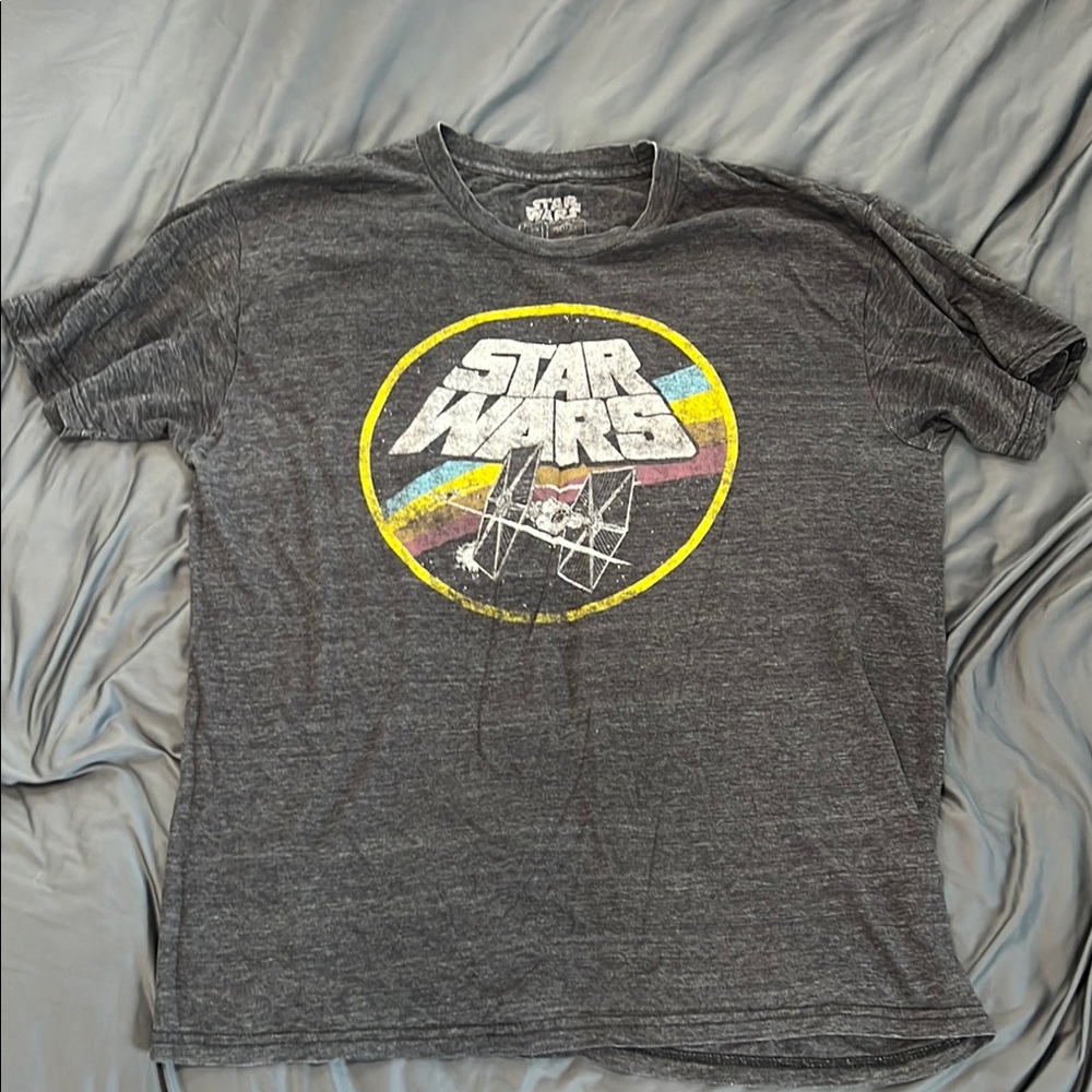 Star Wars Dark Gray T-Shirt with Colorful Logo